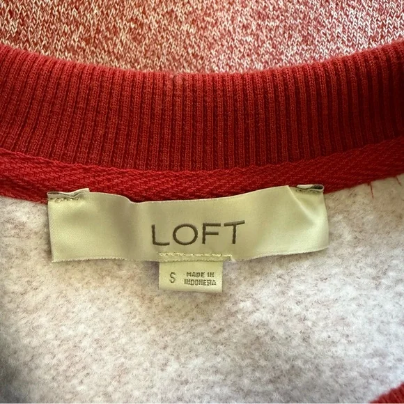 LOFT Red and White Patterned Sweater - Picture 7 of 16